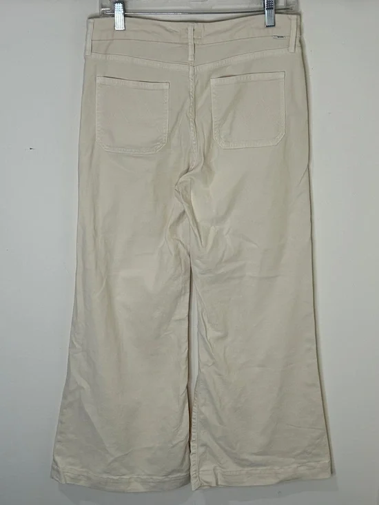 MOTHER The Patch Pocket Roller Skimp Wide Leg Jeans Sz 29 Chalk Ivory - Picture 5 of 16